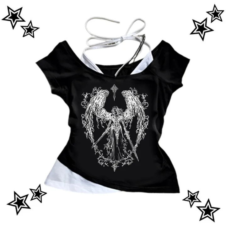 Y2k%20Retro%20Strapless%20Corset%20Tops%20Women%20Harajuku%20Cropped%20Crop%20Tops%20gothic%20Print%20Solid%20Camis%20Summer%20Casual%20Sleeveless%20Strap%20Topsexy%20-%20Image%203