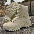 Men's wild training boots four seasons high-top non-slip waterproof outdoor boots fashion comfort jungle hiking sneakers boots. 