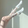 Japanese Lace Cross Straps Tie Leg Socks Jk Women Cotton  Stockings Socks Thin Women's Middle Tube Socks Party Long Socks. 