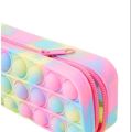 Pop Pencil Case Popping Fidget Toy Bag , Silicone Sensory Cute zipper bag Pen Case Women multicolor. 