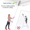 Microfiber Feather Extendable & Bendable Dusters Washable High Celling Cleaning Duster with 100 inches Stainless Still Expandable Pole Handle(Grey) (Duster). 
