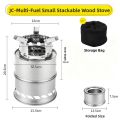 New Portable Outdoor Camping Stove Wood Burning Mini Lightweight Stainless Steel Foldable Stove Picnic BBQ Cooker Travel Tools. 
