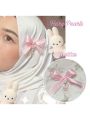 Cute Fairy Doll Style Bow Flower Hijab Pin for Girls, 1 Piece. 