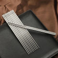 5 Pairs Chinese Metal Chopsticks Household High Temperature Sterilizable Non-slip Stainless Steel Chopsticks Kitchen Accessories.