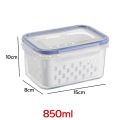Large Vegetable Drain Basket Special Fruit Preservation Box for Refrigerators Food Grade Kitchen Double Layer Storage Container. 