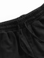 Women's sports shorts and sweatpants solid color pants with pockets and drawstrings loose knitted sweatpants. 