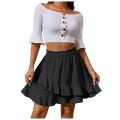 Women'S Skirt Fashion Women'S Ruffle Skirt High Waist Irregular Solid Color Short Skirt Women'S Fashionable Solid Color Skirt. 