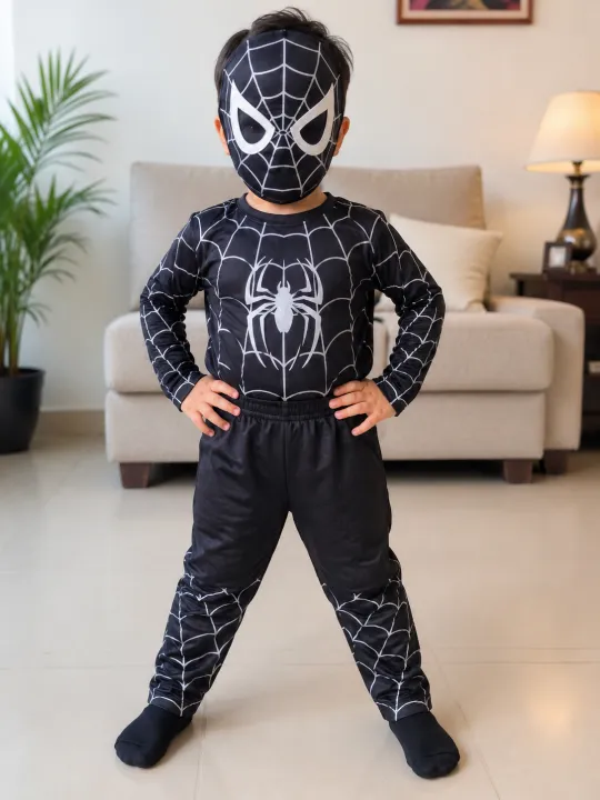 Kids%20Black%20Spider%20Hero%20Costume%20Set%20with%20Full%20Face%20Mask%20-%20Image%202