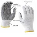( 6 pair ) Knitted And Black Dotted Working Hand Gloves, For Construction, Household, Workshop, Materials handling Etc.