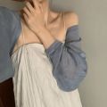 Short Ice Silk Knitted Sun Protection Cardigan Women's Thin Summer Suspender Skirt Layered Gauze Jacket Air-conditioned Cover Up. 