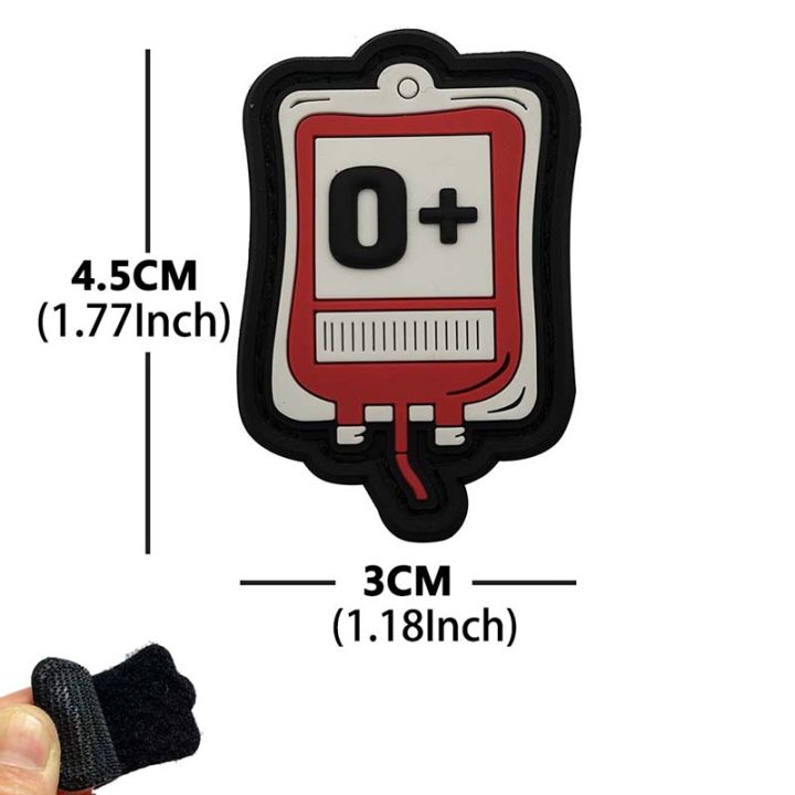 PVC%20%20Emblem%20Blood%20Bag%20Blood%20Type%20Patch%20A+%20B+%20AB+%20O+%20POS%20Tactical%20Badge%20Patches%20with%20Hook%20Loop%20For%20Uniform%20Helmet%20Backpack%20-%20Image%207