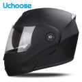 Uchoose DOT Certification Motorcycle Helmet Double Lens Cross Section Safety Helmet Modular Flip Helm Unisex Helmet With Visor. 