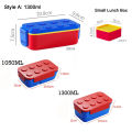 1050/1300ML Building Block Lunch Box with Tableware Portable Double Layer Bento Box for Student Office Fruit Salad Sealed Box.
