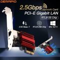 2.5G PIC-E To RJ45 Network Adapter RTL8125B 100/1000/2500Mbps Gigabit Ethernet Lan Controller Adapter For PC Win10/11. 