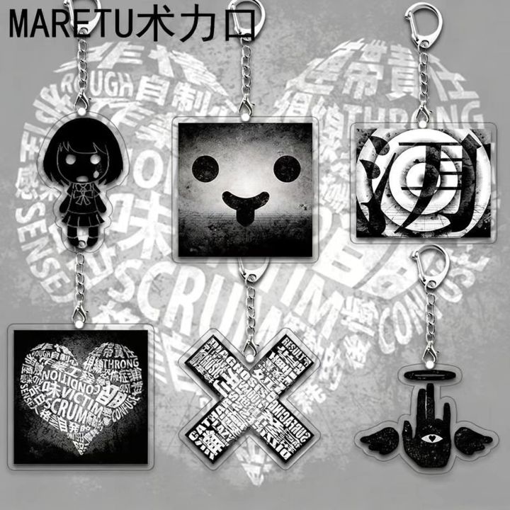 Heavy Metal Rock Music Gokuaku-P MARETU Mind Brand Keychain Acrylic Dark Gothic Keyring Key Chain Bag Accessories Ornament Prop