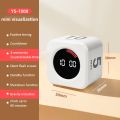 Digital Visual Timer Gravity Sensor Flipping LED Display 4 Preset Time Rechargeable Mini Cube Timer for Cooking Study Shower. 
