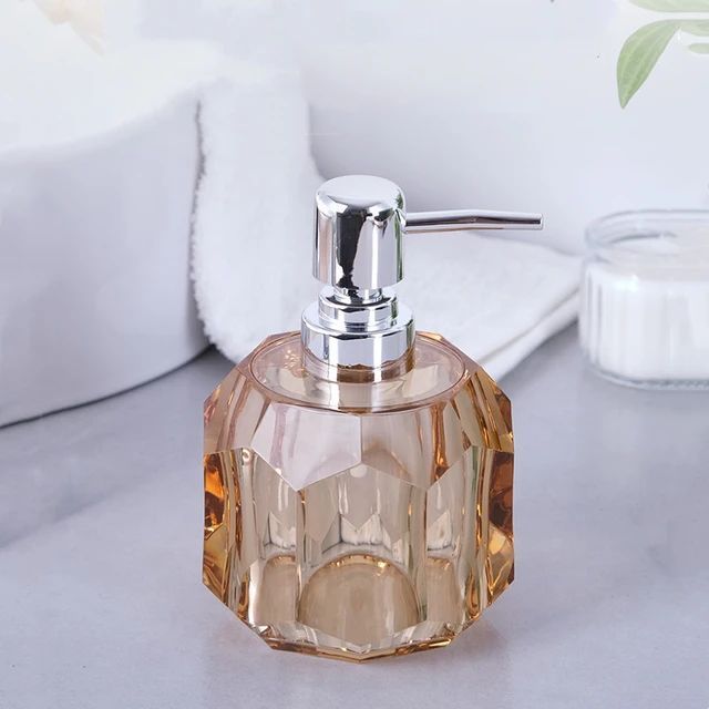 Crystal Hand Wash Dispenser 350 ml Soap, Conditioner, Shampoo, Gel, Liquid Dispenser Bottle .