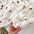 New Autumn Winter Childrens Polar Fleece Pajamas Set Warm Fleece Lined Cardigan for Girls with Lace Trim Peter Pan Collar. 