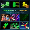 TPU Glow in The Dark 3D Printer Filament, TPU 95A, Blue, Green, Yellow, Purple 250g/250 * 4 Pack, 1.75mm 3D Printer Filament..