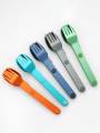3pcs/set Magnetic Aluminum Cutlery Set - Travel Picnic Camping Cutlery Set Including Steak Knife, Spoon, Salad Fork.