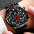 Fashion Men's Watches Business Stainless Steel Quartz Wrist Watch Male Casual Date Luminous Leather Bracelet Clock. 