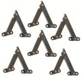 6Pcs Rustic Bronze Folding Lid Supports - Durable Hinges with Adjustable Stay Function - Cabinets. 