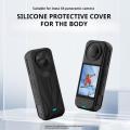 For Insta360 X5 Black Silicone Protective Case Waterproof Dustproof Dropproof Body Protective Case Lens Protective Case. 
