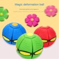 Flat Ball Flying Ball Toy Throw Disc Ball UFO Flat Magical Flying Saucer Ball Magic Change Shape Toys Outdoor Step Ball Deformation Foot Ball with 3 Color LED Light for Kids. 