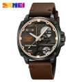Skmei 2289 new Men's watch unique style luxury fashion exclusive design waterproof imported quartz movement leather belt wrist-watche for men. 