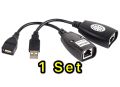 Rifah USB Extender - USB 2.0 to RJ45 LAN Extension Adapter Over Cat5/Cat5e /Cat6 Cable.