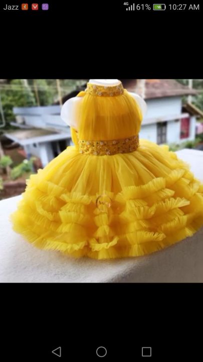 yellow net frock