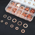 200pcs Copper Washer Gasket Nut & Bolt Set - Perfect For Sump Plugs - Includes Box & Assorted Sizes (M5/M6/M8/M10/M12/M14).