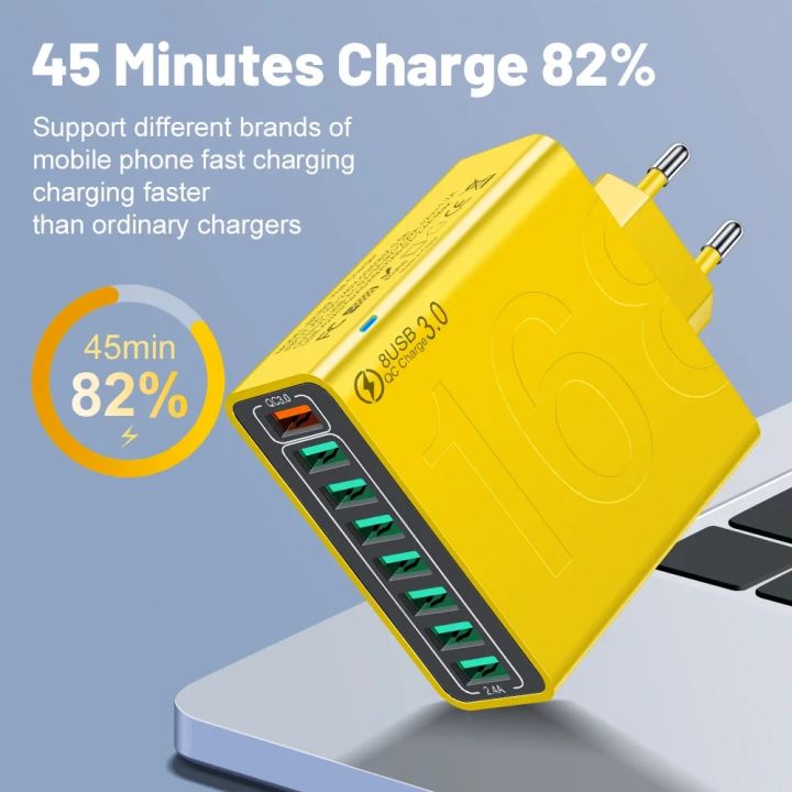 Total%20150W%208%20Ports%20USB%20Charger%20Fast%20Charging%20Phone%20Charger%20Adapter%20For%20iPhone%20Samsung%20Xiaomi%2014%2015%20Quick%20Charge%203.0%20Wall%20Charger%20-%20Image%205