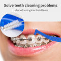 Angled Interdental Brush For Orthodontic Braces Micro Soft Brush For Dental Brackets Cleaning L Shaped Short Handle Brushes. 