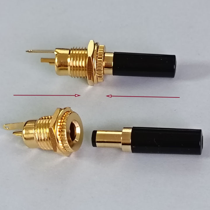Dc Socket Kit 1/2PCS Gold Plated DC Power Socket Kit DC099 5.5*2.1mm 5.5*2.5mm 30V ...