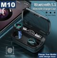 M10 TWS Airpods _ with Super Sound & High Quality Touch Sensors True Stereo Headphones with Built in Mic 10m Transmission Bluetooth Wireless Earbuds , Charging Case Sport Headset for all Bluetooth Smart devices.. 