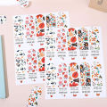 50 pieces Cute Floral Print Expression Rectangular "Thank You for Your Order" Seal Stickers, Paper Gift Item Sealing Labels, Fast Food Takeout Packaging Thank You Stickers, Matte Finish, Single Use.