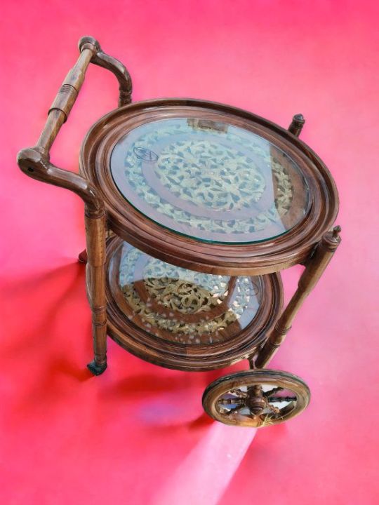 Wooden%20Handcrafted%202%20step%20trolley%20in%20circular%20shape%20-%20Image%204