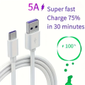 5A Data Cable Type-c Fast Charging Cable Is Suitable For Huawei P20 P30 Glory Mate20 Fast Charging Mobile Phone Charging Cable. 