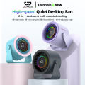 GOOJODOQ Desktop Fan 4000mAh Silent Adjustable Speed ​​Air Circulation Fan 100 Speeds with Digital Display Wall Mountable. 