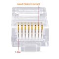 Cat5e Unshielded RJ45 Crystal Head Gold-Plated Contact Ethernet Cable Connector for Home Office.