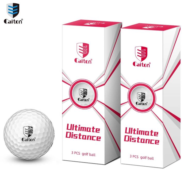 Caiton 3/6Pcs Extreme Distance Golf Balls Double Layer High-Energy Core Aerodynamic Stable Flight Soft Feel Practice Play Set