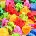 Screw Building Blocks Toy Creative Block Mosaic Puzzle Toys for Children Plastic Insert Blocks Nut Shape Educational Toy. 