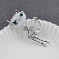 Opal Super Cute Kitten Cat Eye Stone Brooch Crystal Collar Creativity Dress Fashionable Style Wedding Accessories.