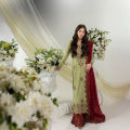 Asim Jofa Unstitched Embroidered Raw Silk 3 Piece Suit For Women And Girls - Green- Collection: Izel - Designcode: Ajizl-04-Uns. 