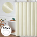 Shower Curtain Waterproof Mildew-proof with 12 Hooks Modern Shower Plant Printed Curtain Set For Bathroom Bathroom. 