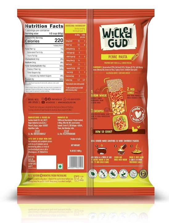 Penne%20Pasta-%20400%20Grams%20Noodles-WickedGud%20%20-%20Chickpea,Red%20Lentil%20&%20Brown%20Rice%20-%20400%20gm%20%7C%20No%20Maida%20%7C%20No%20Oil%20%7C%20No%20MSG%20%7C%20High%20Protein%20%7C%20High%20Fibre%20%7C%20Cholesterol%20Free%20-%20Image%202