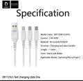 DENMEN HIGH SPEED DATA CABLE 2.4A FOR TYEP C , MICRO USB, LIGHTTING , HIGH QULITY D oIT SAFE SPEED DATA CABLE. 
