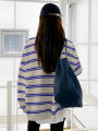 Ladies Spring Summer 2026 New Blue Stripes Sweatshirt Comfortable Casual Streetwear Fashion Women's Hoodie. 