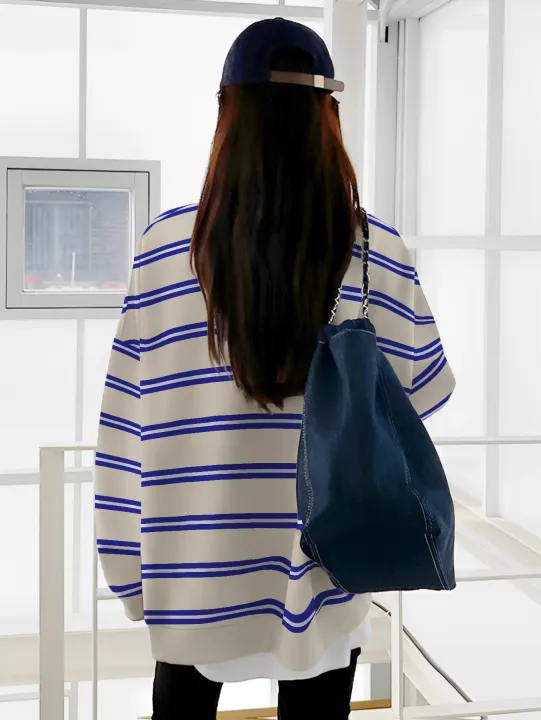 Ladies%20Spring%20Summer%202026%20New%20Blue%20Stripes%20Sweatshirt%20Comfortable%20Casual%20Streetwear%20Fashion%20Women's%20Hoodie%20-%20Image%203